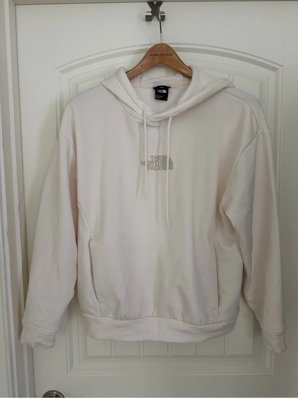 The North Face Men's Off-White Hoodie with Center Logo